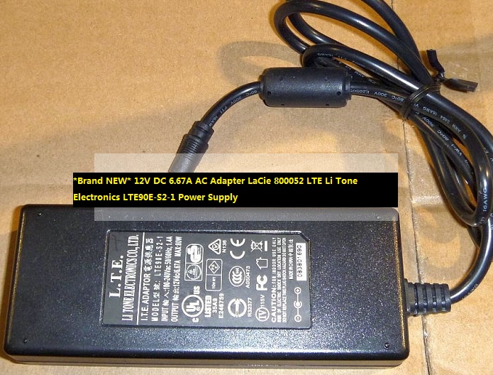 *Brand NEW* 12V DC 6.67A AC Adapter LaCie 800052 LTE Li Tone Electronics LTE90E-S2-1 Power Supply